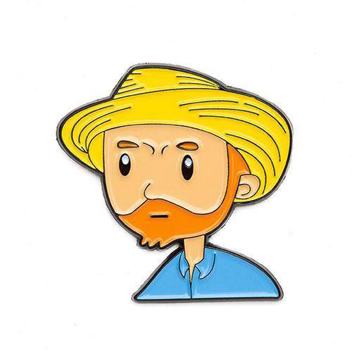 Self-Portrait with Straw Hat Enamel Pin - Today is Art Day - by Today Is Art Day