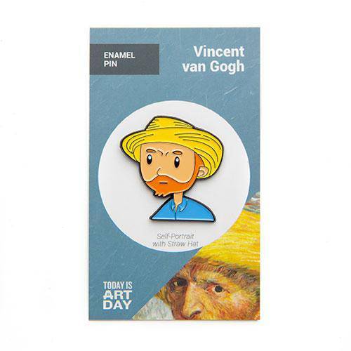 Self-Portrait with Straw Hat Enamel Pin - Today is Art Day - by Today Is Art Day