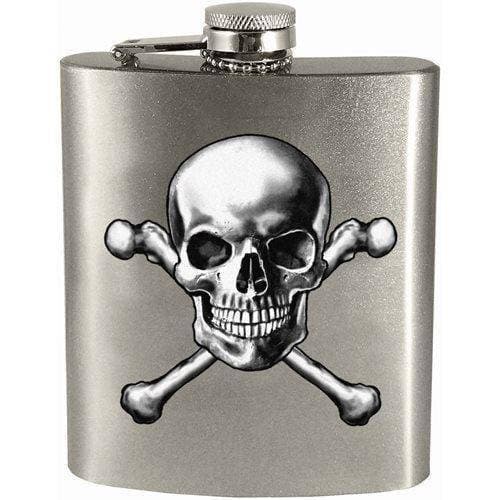 Skull and Crossbones 7oz. Hip Flask - by Spoontiques