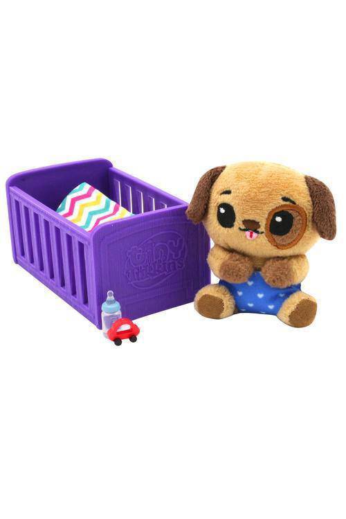 Tiny Tukkins Blind Pack - 6 piece set with Crib, Accessories and a mystery Plush - by Beverly Hills Teddy Bear Company