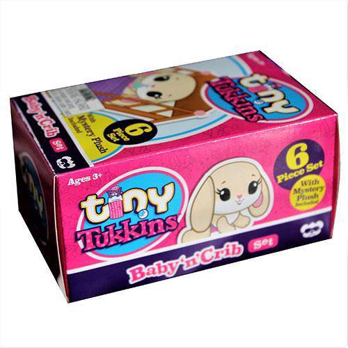 Tiny Tukkins Blind Pack - 6 piece set with Crib, Accessories and a mystery Plush - by Beverly Hills Teddy Bear Company