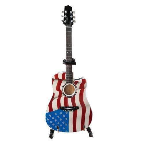 Toby Keith Signature USA Flag Acoustic Miniature Guitar Replica - by Axe Heaven