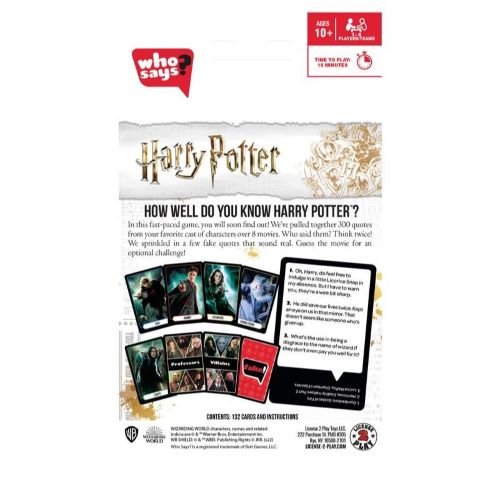 Who Says? Card Game Harry Potter Edition - by License 2 Play