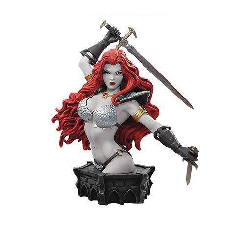 Women of Dynamite Red Sonja Arthur Adams Black and White Bust - by Dynamite Entertainment