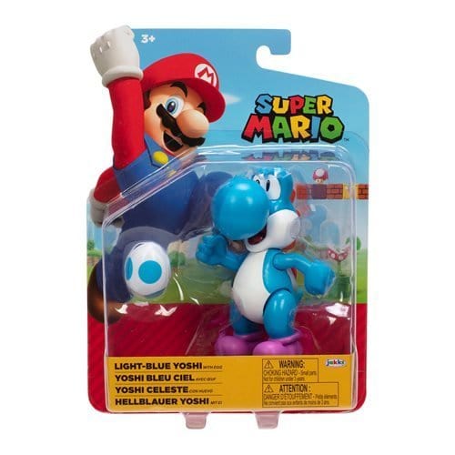 World of Nintendo 4" Action Figure - Light Blue Yoshi - by Jakks Pacific