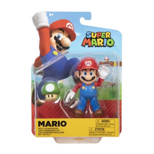 World of Nintendo 4" Action Figure - Mario with 1-Up Mushroom - by Jakks Pacific