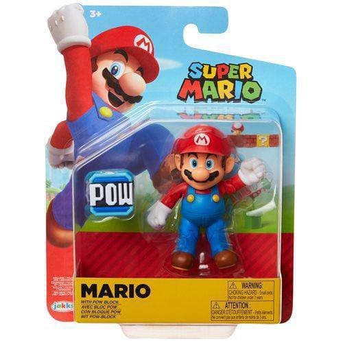 World of Nintendo 4" Action Figure - Mario with Pow Block - by Jakks Pacific