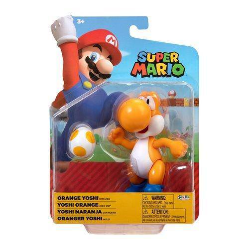 World of Nintendo 4" Action Figure - Orange Yoshi with Egg - by Jakks Pacific