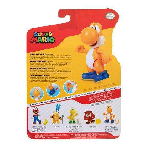 World of Nintendo 4" Action Figure - Orange Yoshi with Egg - by Jakks Pacific