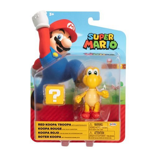 World of Nintendo 4" Action Figure - Red Koopa Troopa with Question Block - by Jakks Pacific