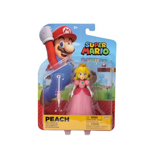 World of Nintendo 4-Inch Action Figure - Peach with Umbrella - by Jakks Pacific
