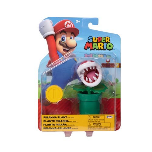 World of Nintendo 4-Inch Action Figure - Piranha Plant with Coin - by Jakks Pacific
