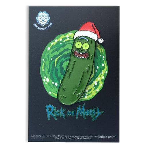 Zen Monkey: Christmas Pickle Rick - Rick and Morty Enamel Pin - by Zen Monkey Studios