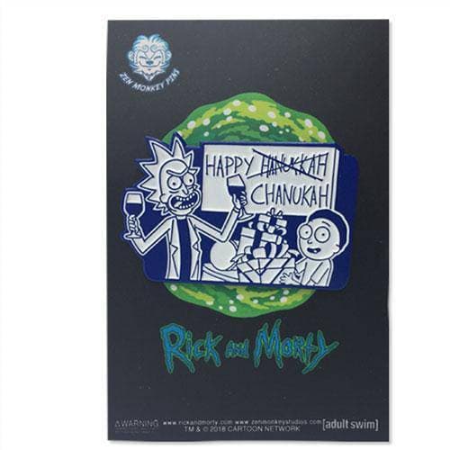 Zen Monkey: Happy Hanu--Chanukah, Rick! - Rick and Morty Enamel Pin - by Zen Monkey Studios