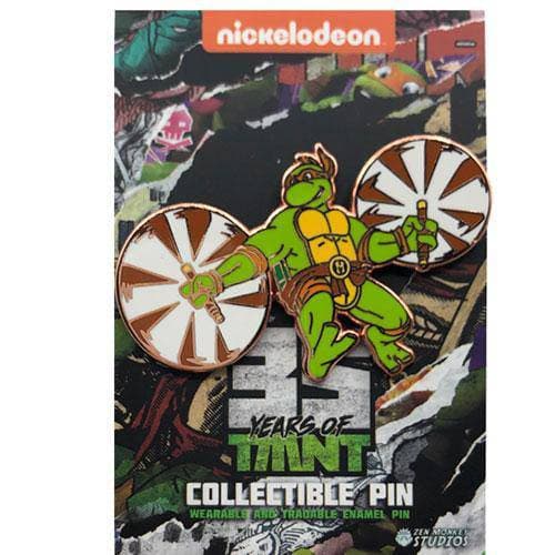 Zen Monkey: Leaping Michelangelo Rose Gold (35th Anniversary) - Teenage Mutant Ninja Turtles Pin - by Zen Monkey Studios