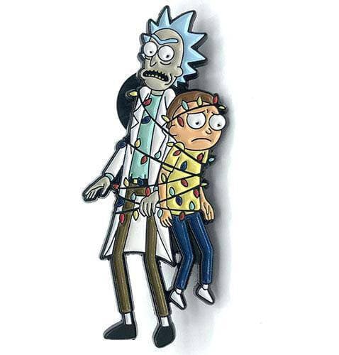 Zen Monkey: Rick and Morty Tangled in Lights - Rick and Morty Enamel Pin - by Zen Monkey Studios