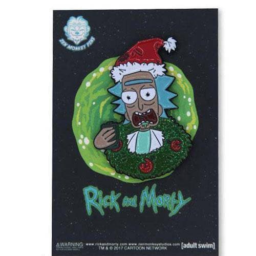 Zen Monkey: Rick with Christmas Wreath - Rick & Morty Enamel Pin - by Zen Monkey Studios