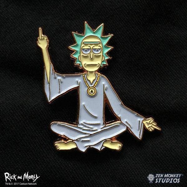 Zen Monkey: Spiritual Leader Rick - Rick and Morty Enamel Pin - by Zen Monkey Studios